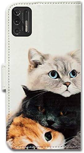2021 מקרה [לא מתאים גרם חרט 2020], חמוד חום חתול עור להעיף טלפון מקרה ארנק כיסוי עם כרטיס חריץ